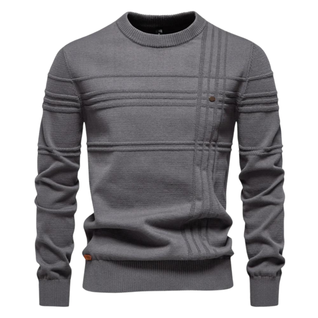Maas & Mode® | Gestreepte Katoenen Trui voor Heren