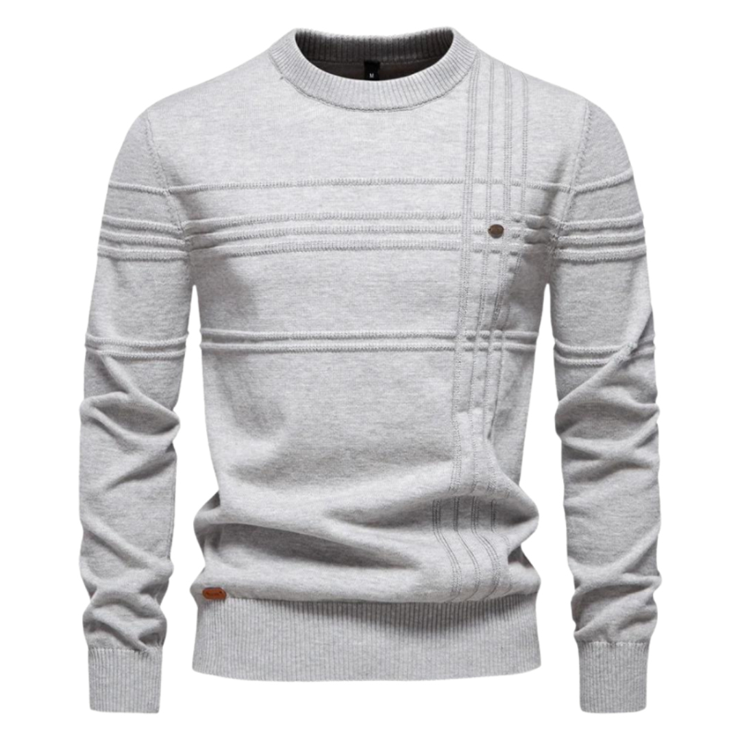 Maas & Mode® | Gestreepte Katoenen Trui voor Heren