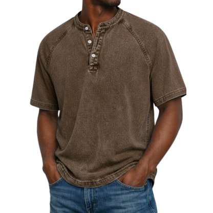 Maas & Mode® | Milan Vintage Henley T-Shirt