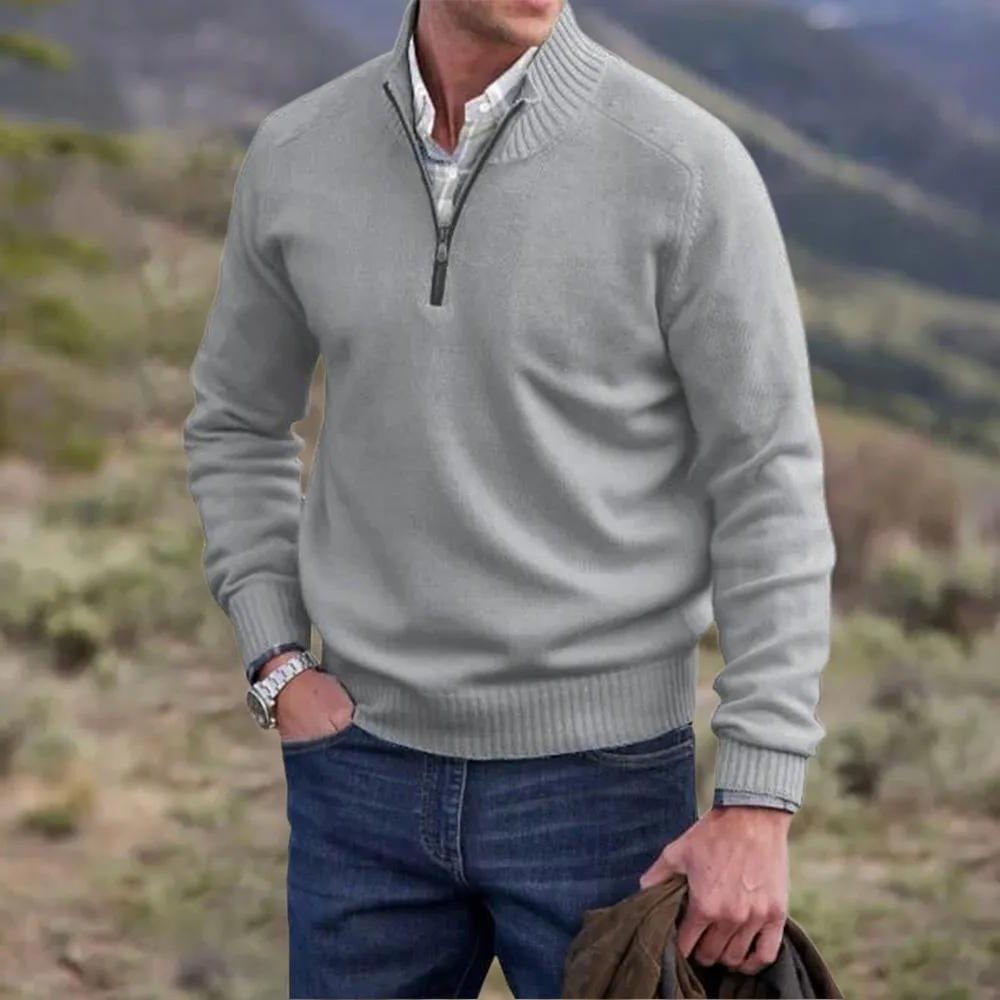 Maas & Mode | Moderne sweater met korte rits