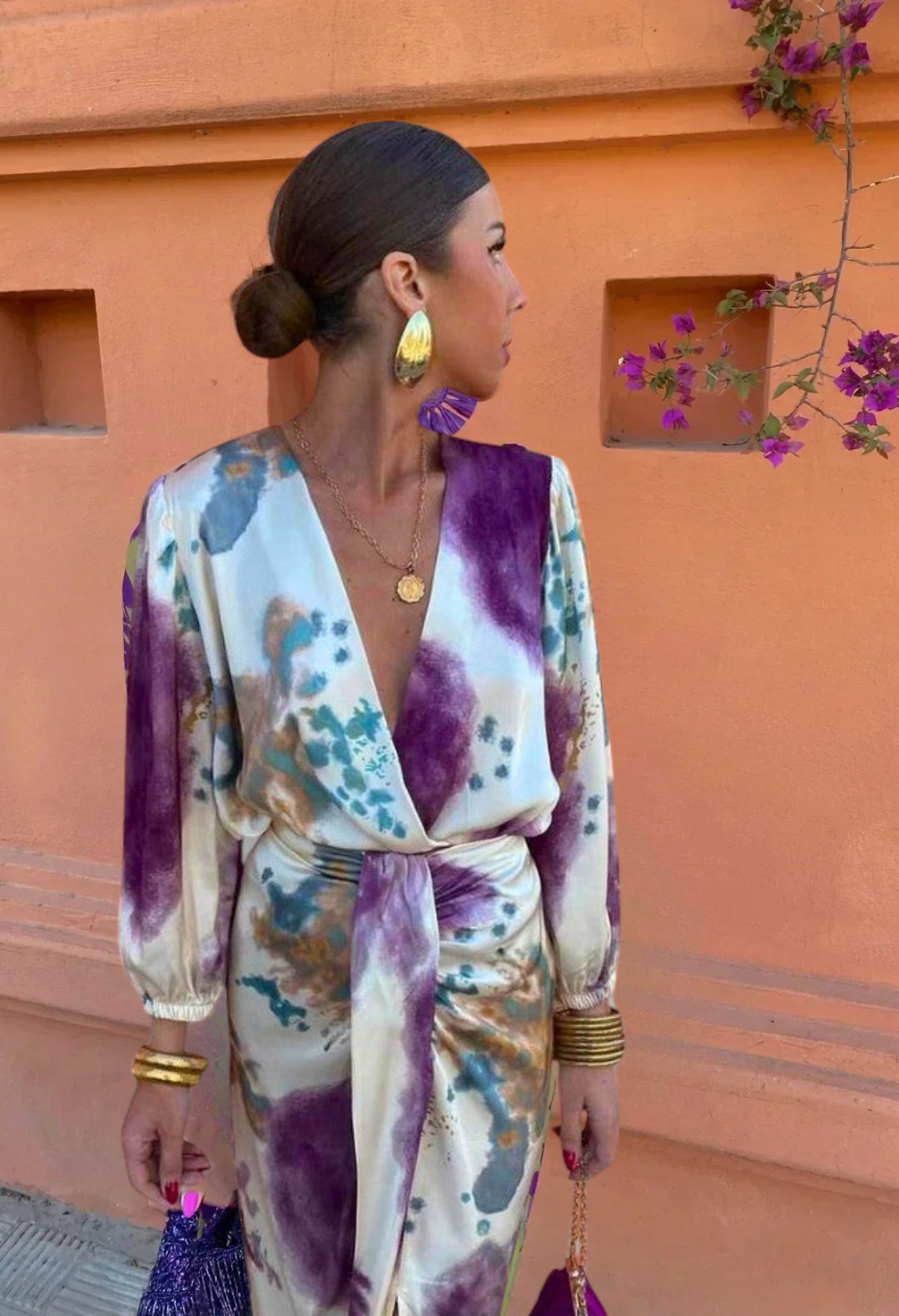 Maas & Mode® | Elegante V-hals jurk