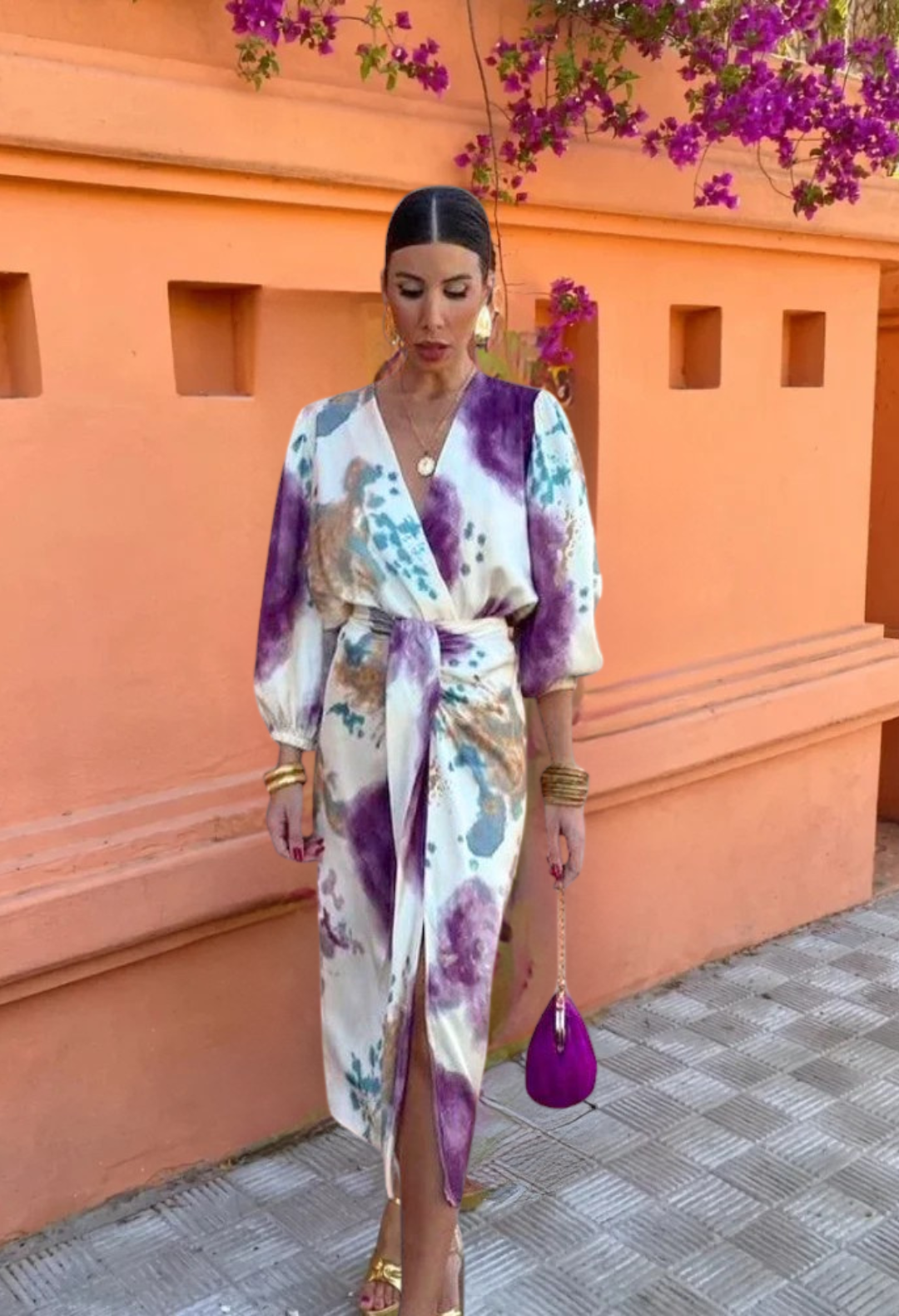 Maas & Mode® | Elegante V-hals jurk