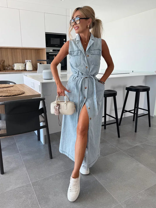 Maas & Mode® | Kiona Denim Zomerjurk