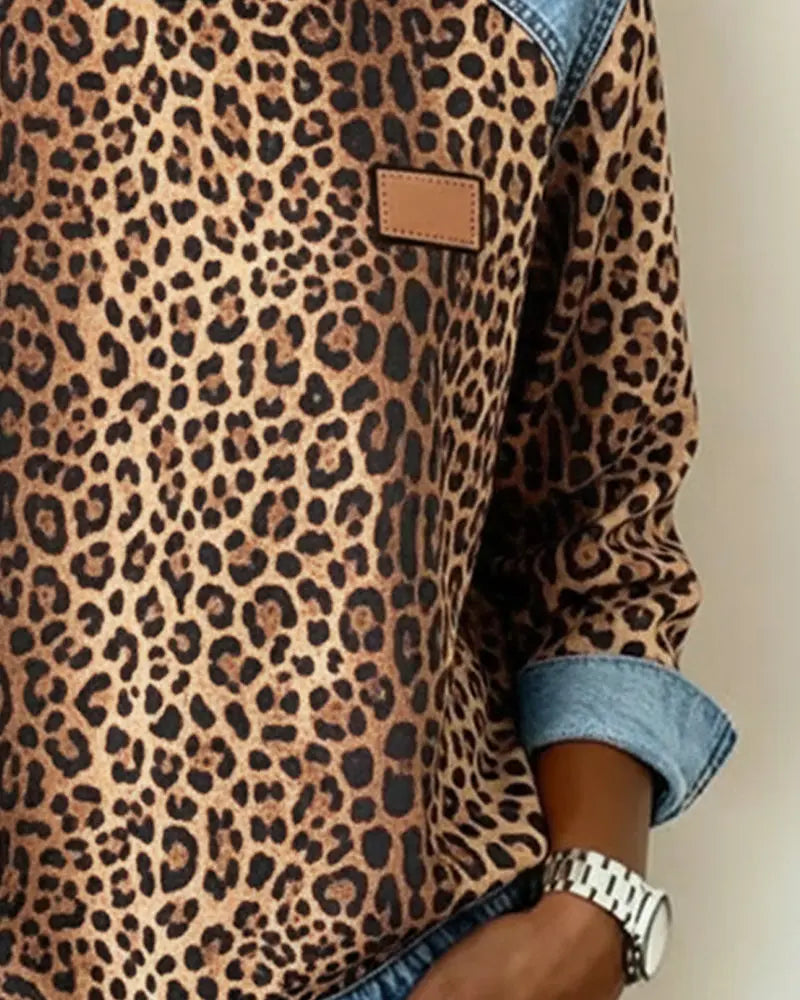 Maas & Mode® | Elegante zachte luipaard trui