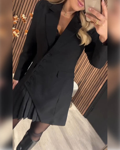 Maas & Mode® | Jurk met revers en blazerlook