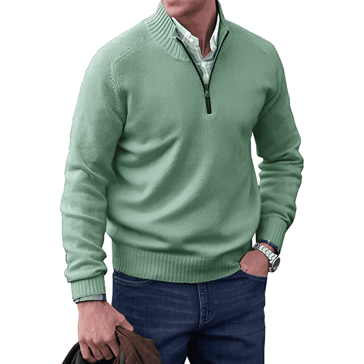 Maas & Mode | Moderne sweater met korte rits