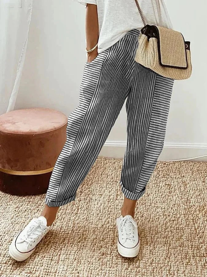 Maas & Mode® | Elara™ Gestreepte Zomerbroek