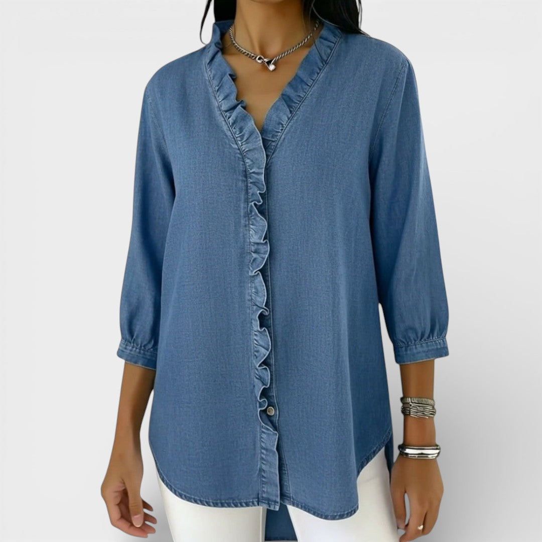 Maas & Mode® | Elegante blouse met ruffles