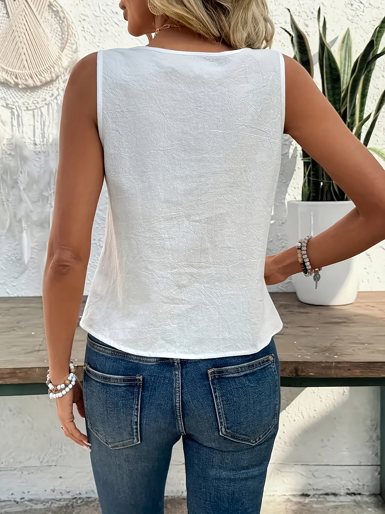 Maas & Mode® | Céleste™  Casual Zomertop met Ronde Halslijn