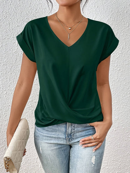Maas & Mode® | Cleo™  Casual T-shirt met sweetheart halslijn