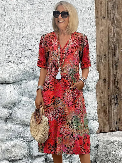 Maas & Mode® | Levendige bloemenjurk