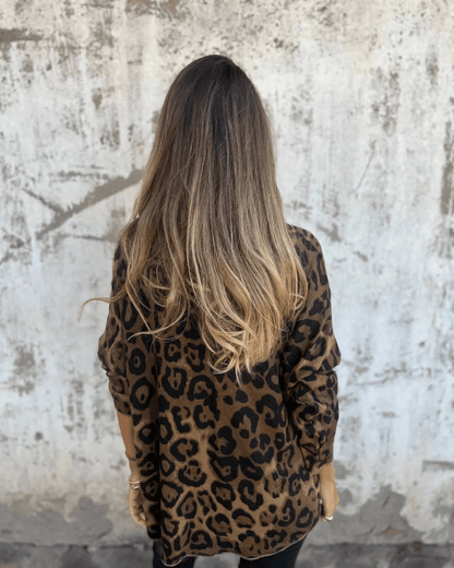 Maas & Mode® | Elvéra Casual Dames Top met Luipaardprint