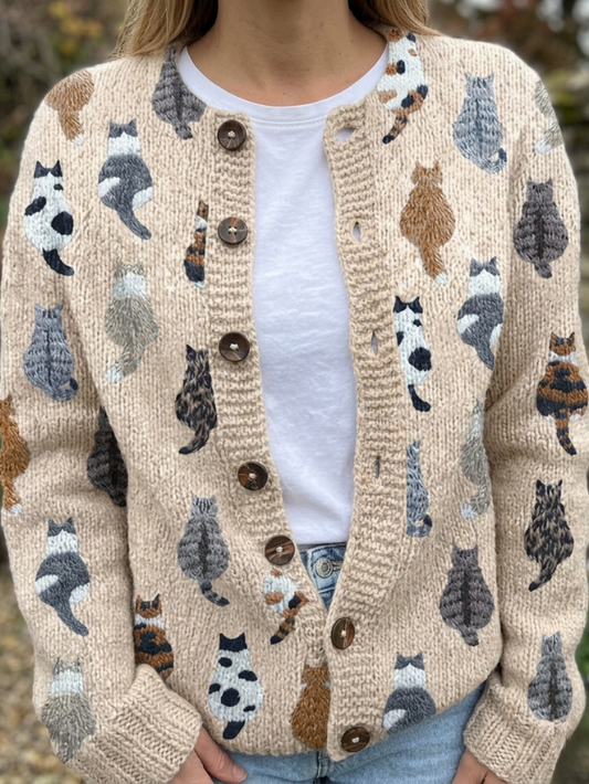Maas & Mode® | De Kattenprint Cardigan