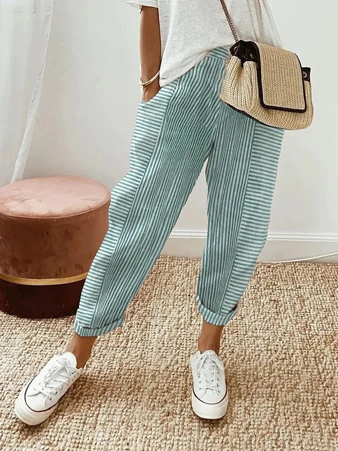 Maas & Mode® | Elara™ Gestreepte Zomerbroek