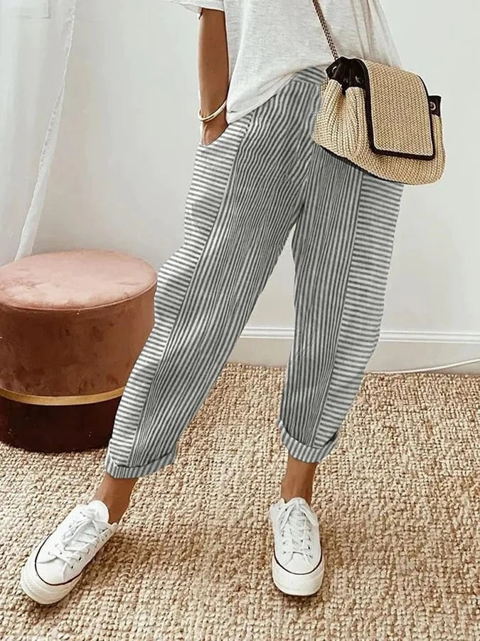 Maas & Mode® | Elara™ Gestreepte Zomerbroek