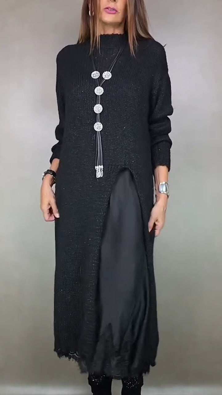 Maas & Mode® | Complete stijlvolle outfit  (Lange trui + jurk)