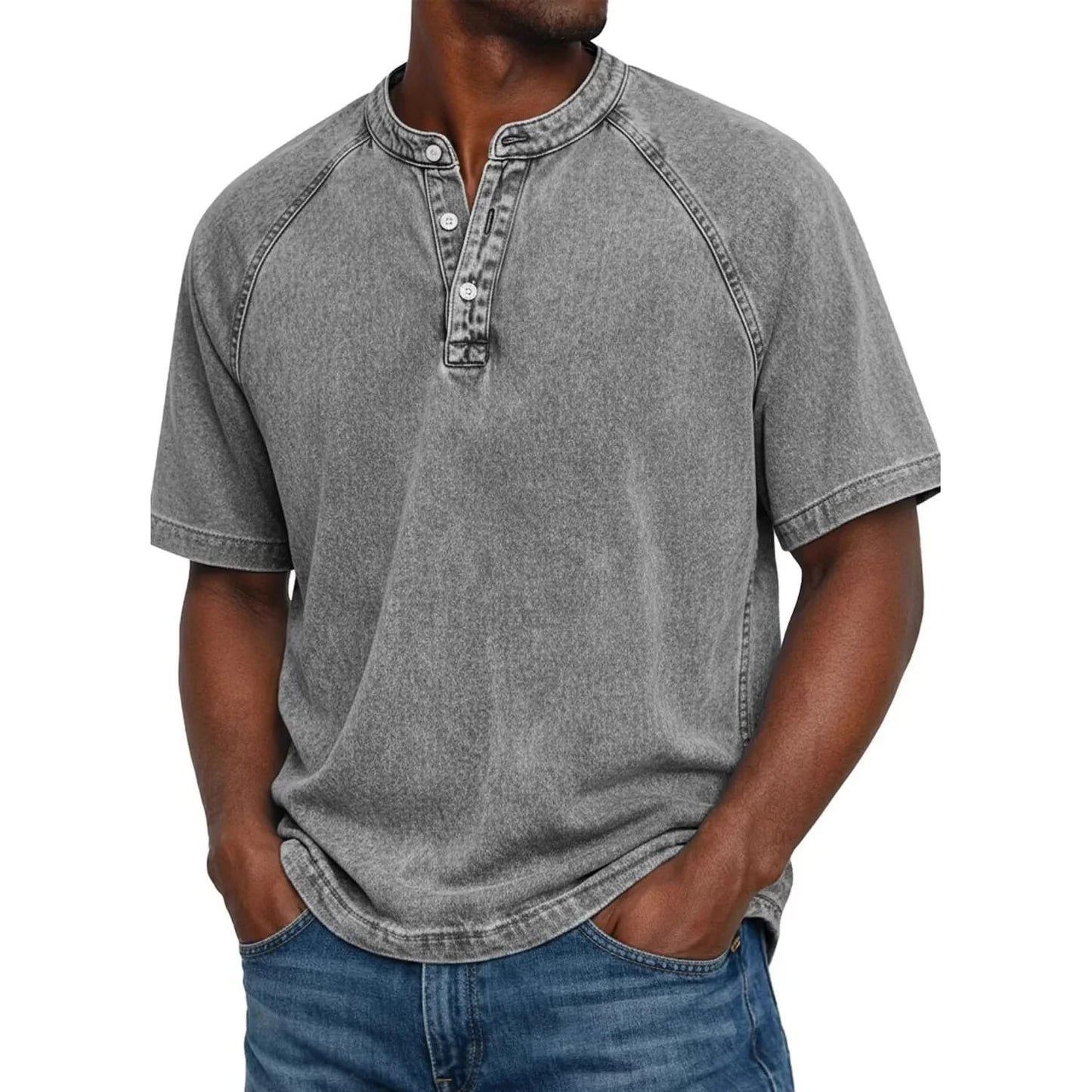 Maas & Mode® | Milan Vintage Henley T-Shirt