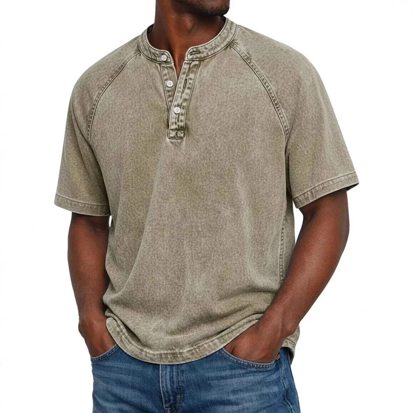 Maas & Mode® | Milan Vintage Henley T-Shirt