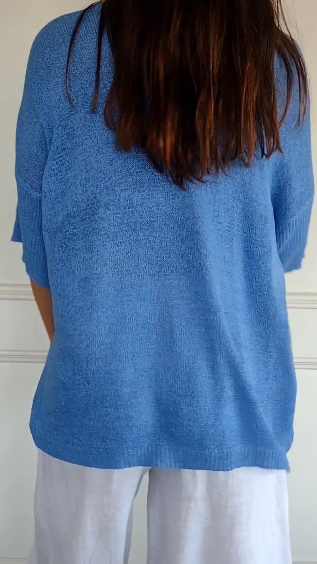 Maas & Mode® | Gebreide top met V-hals