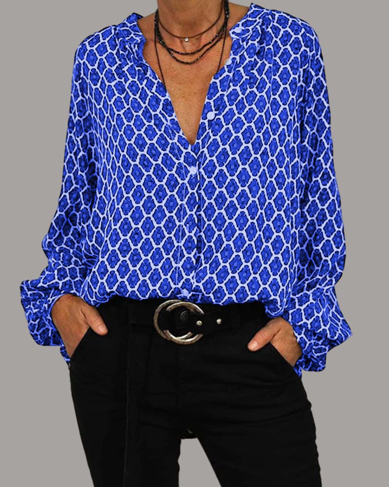 Maas & Mode® | Relaxed V-Hals Midi-Shirt