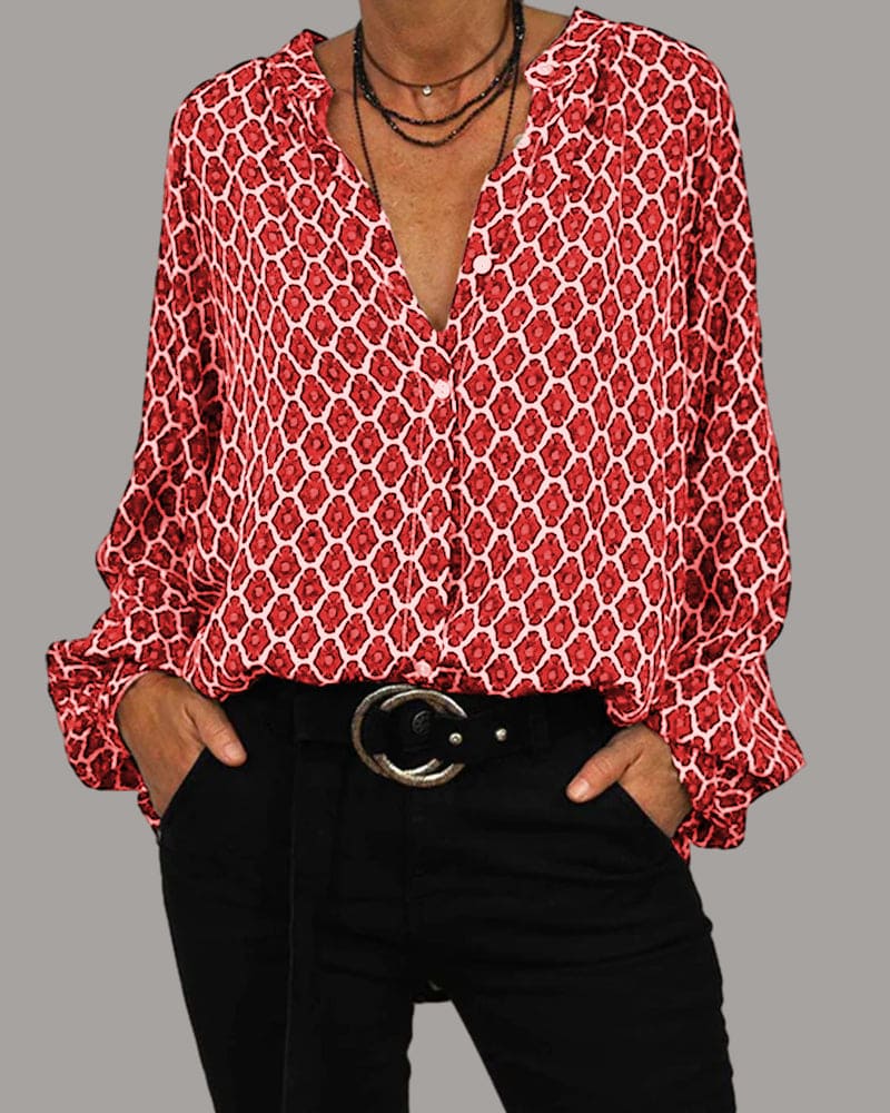 Maas & Mode® | Relaxed V-Hals Midi-Shirt