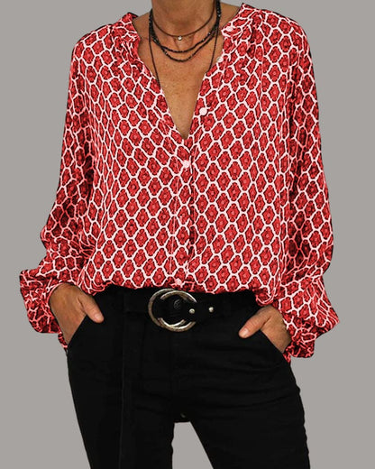 Maas & Mode® | Relaxed V-Hals Midi-Shirt