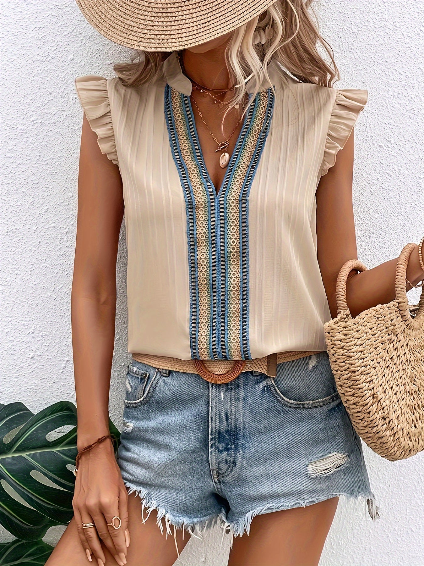 Maas & Mode® | Marleen™  Casual Dames Zomerblouse