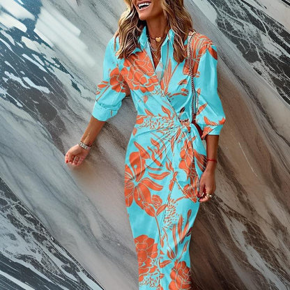 Maas & Mode® | Jurk met Wikkelprint