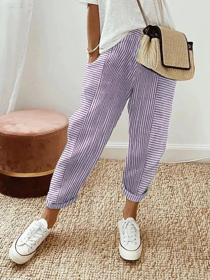 Maas & Mode® | Elara™ Gestreepte Zomerbroek