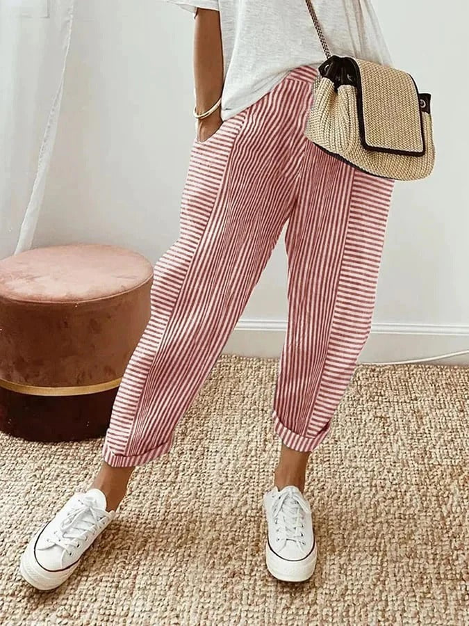 Maas & Mode® | Elara™ Gestreepte Zomerbroek