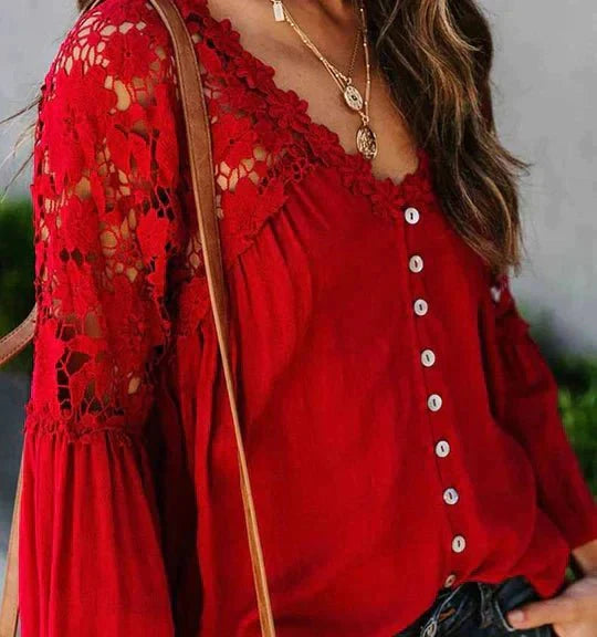 Maas & Mode® | SARA - Floral Lace Blouse