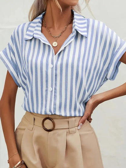 Maas & Mode® | Sofie™  Casual Gestreepte Zomerblouse