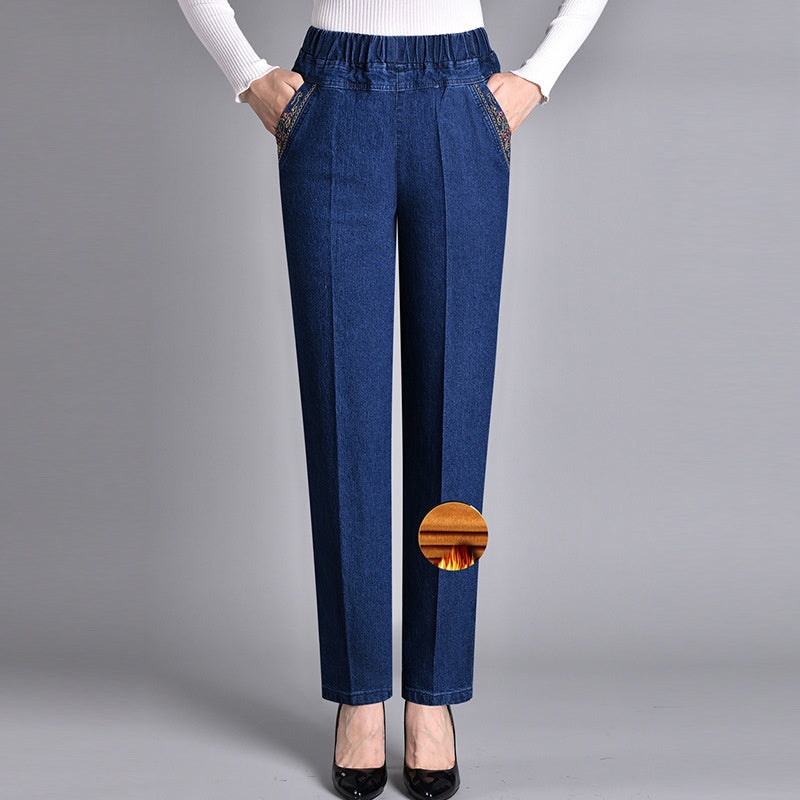 Maas & Mode | Damesjeans met Zijzakken en Elastische Taille