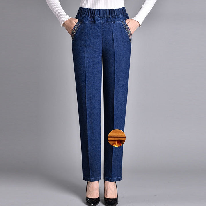 Maas & Mode | Damesjeans met Zijzakken en Elastische Taille