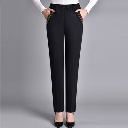 Maas & Mode® | Damesjeans met Zijzakken en Elastische Taille