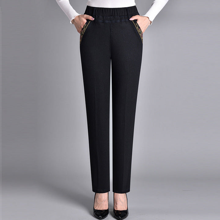 Maas & Mode | Damesjeans met Zijzakken en Elastische Taille