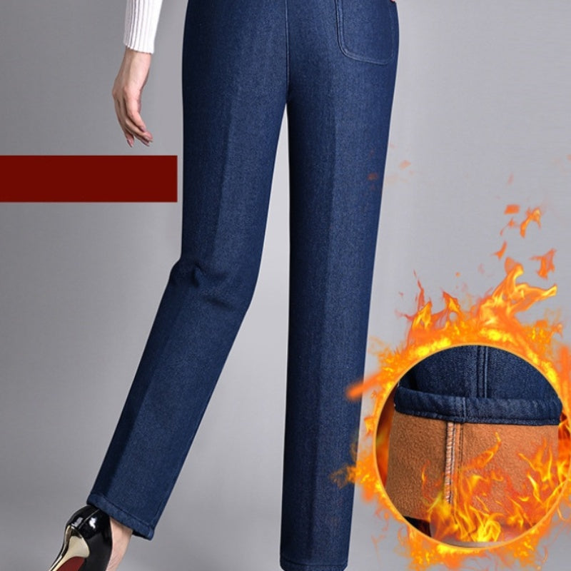 Maas & Mode | Damesjeans met Zijzakken en Elastische Taille