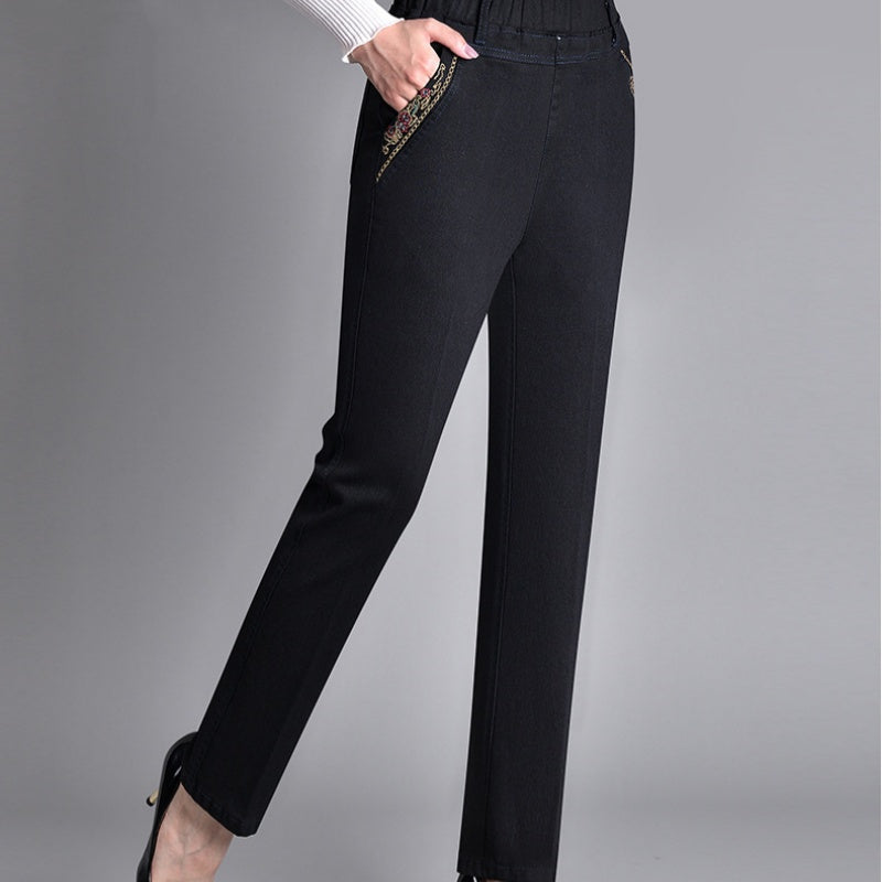 Maas & Mode | Damesjeans met Zijzakken en Elastische Taille