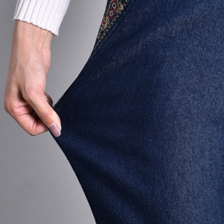 Maas & Mode | Damesjeans met Zijzakken en Elastische Taille