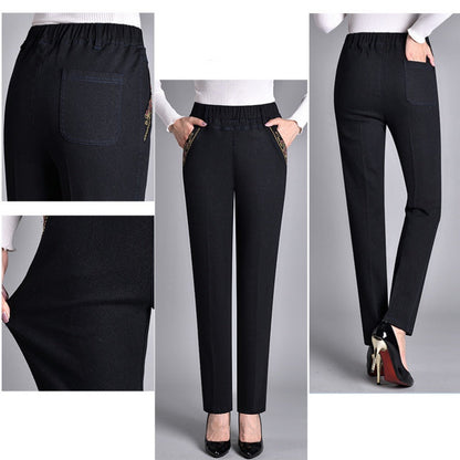 Maas & Mode® | Damesjeans met Zijzakken en Elastische Taille