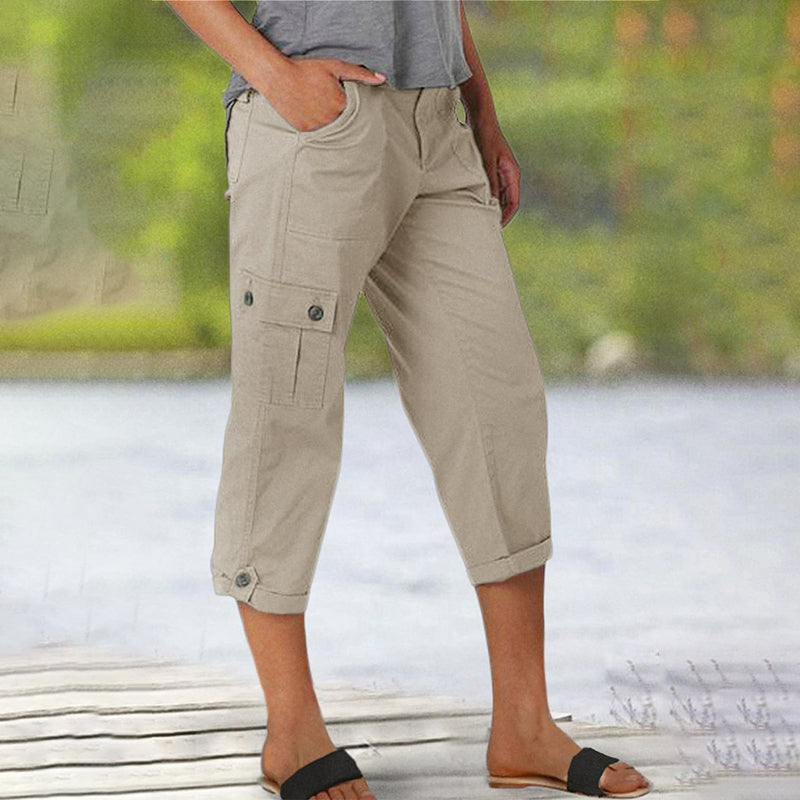 Maas & Mode® | Capri Broek met Meerdere Zakken en Comfortabele Pasvorm voor Maximale Bewegingsvrijheid