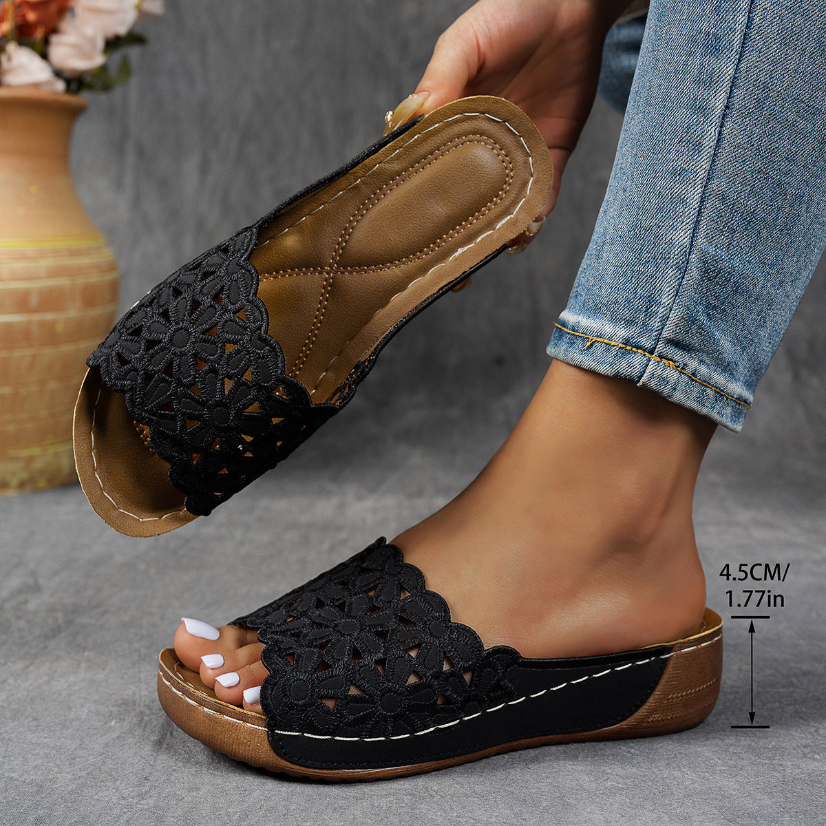 Maas & Mode® | Ademende orthopedische sandalen met open teen
