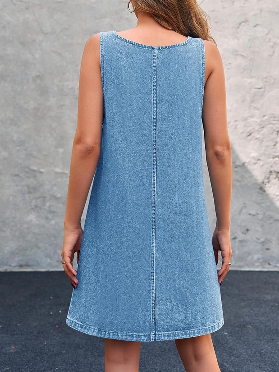 Maas & Mode® | Lisa Casual Denim Overal Jurk