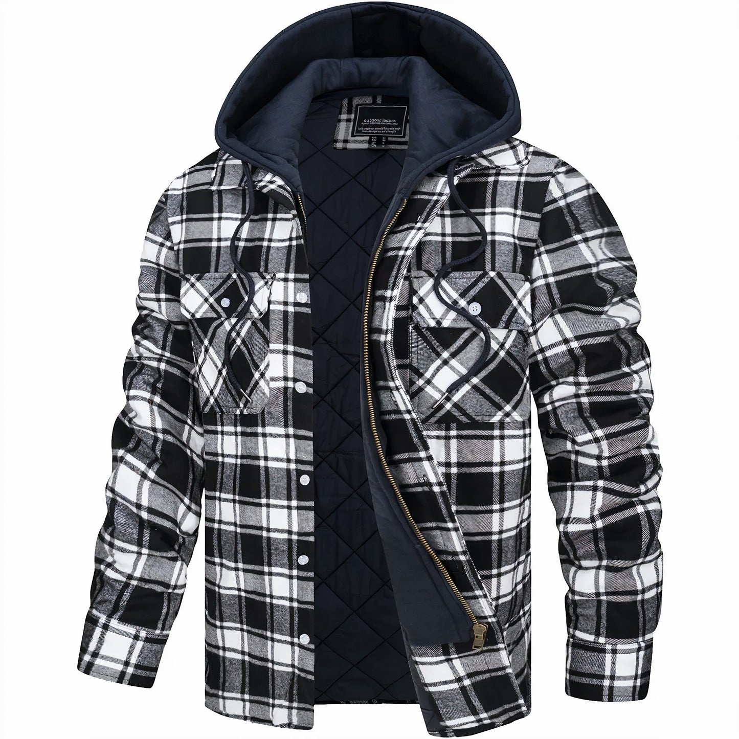Maas & Mode® | Geruite jas met rits
