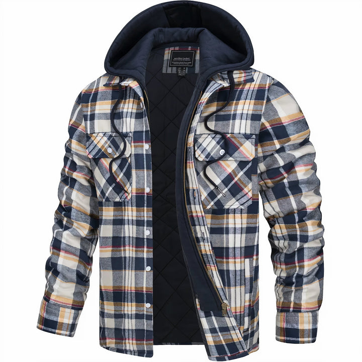 Maas & Mode | Geruite jas met rits