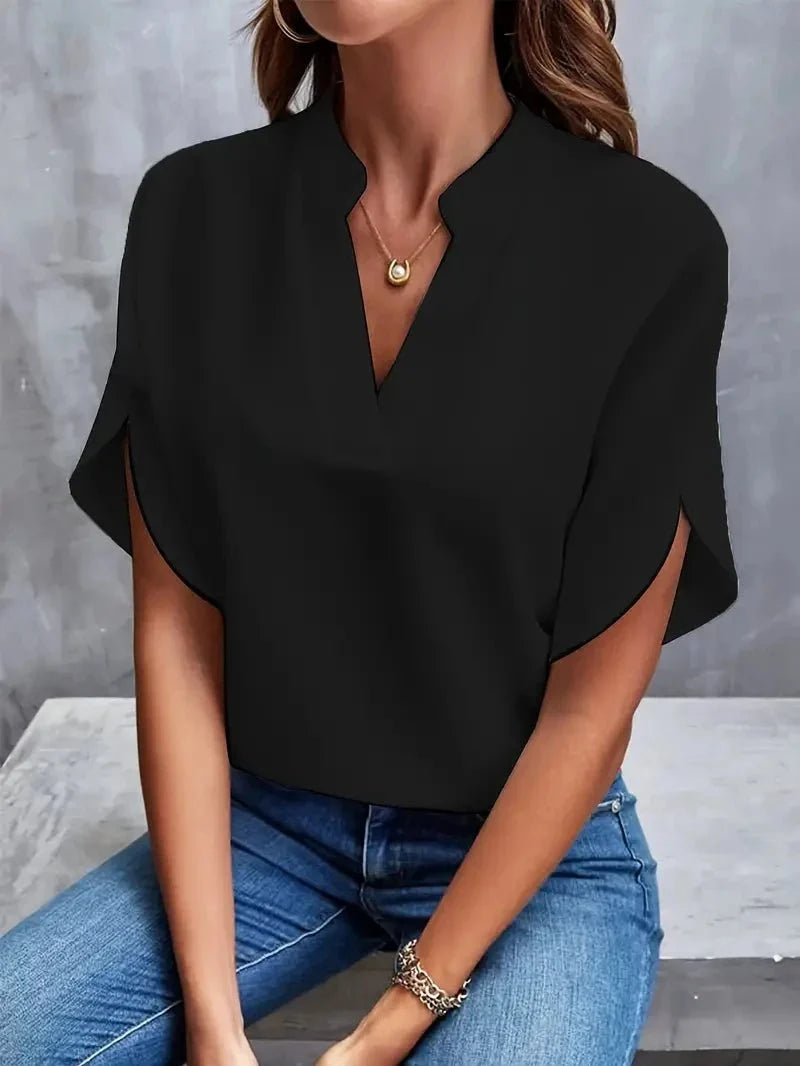 Maas & Mode® | Melissa Elegante en comfortabele top met sweetheart halslijn